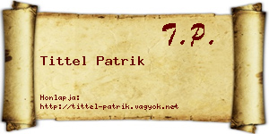 Tittel Patrik névjegykártya